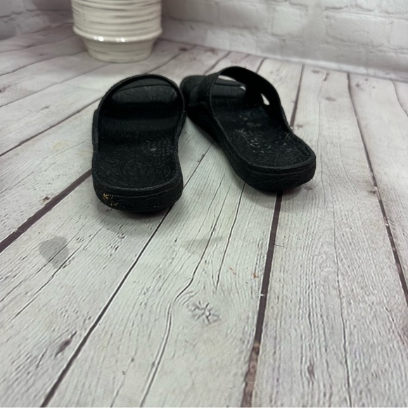pali hawaii Classic Jandals Black Double Strap Slides sandals beach summer sz 8 - Picture 4 of 7